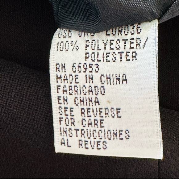 David Warren Dress Black Gold Metal Neckline Cap Sleeve Formal Midi Dress Size 6 - Picture 11 of 12